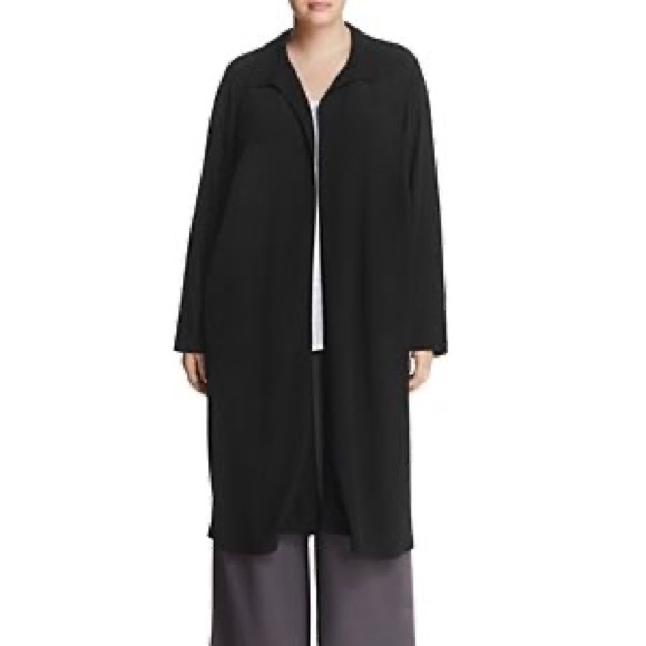 Eileen fisher long black duster open jacket - medium - Picture 1 of 6